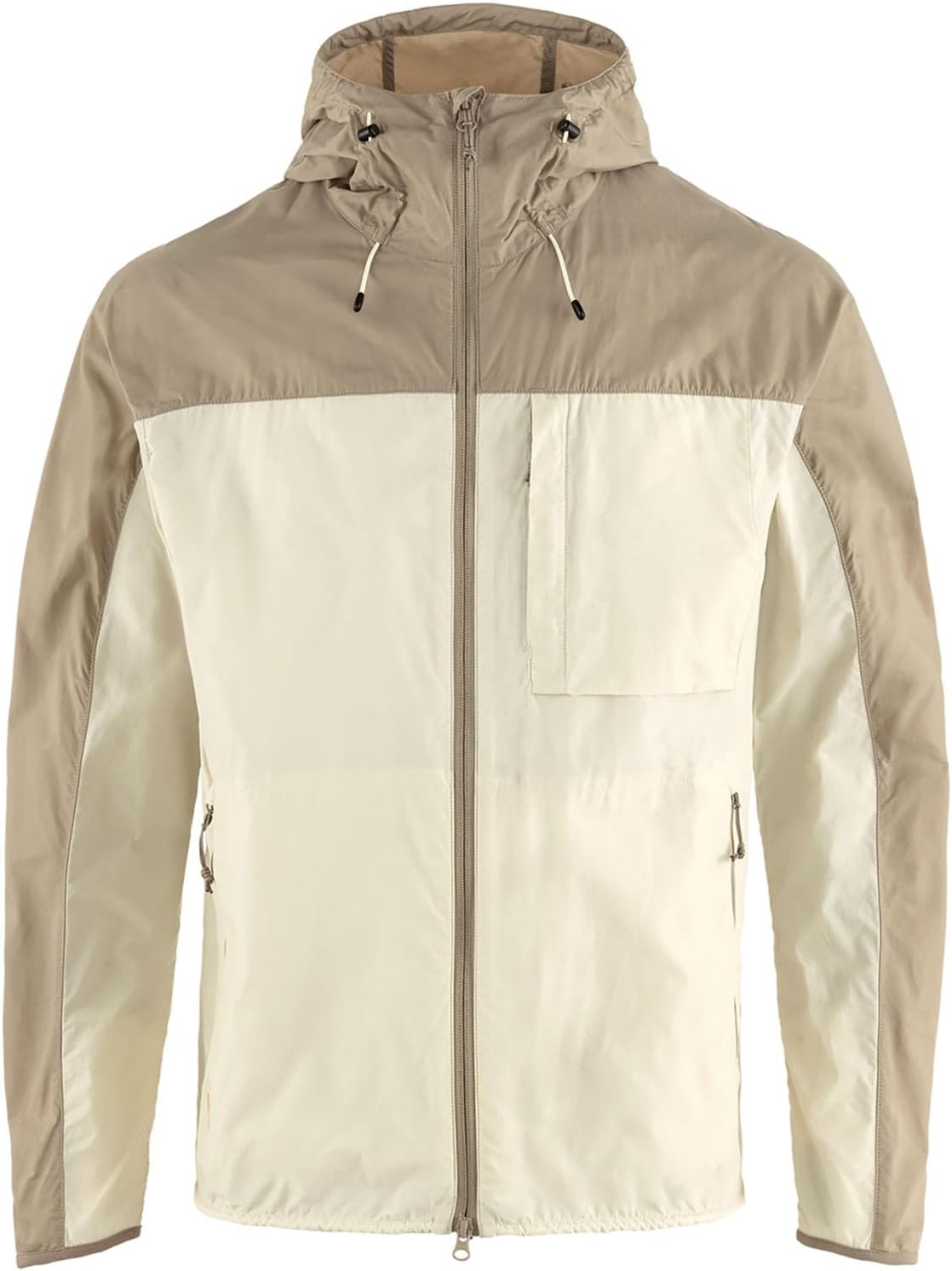 Fjällräven High Coast Wind Men's Wind Jacket - Wind Resistant Shell, Lightweight Fabric, Packable Design - Hiking, Trekking Chalk White/Fossil