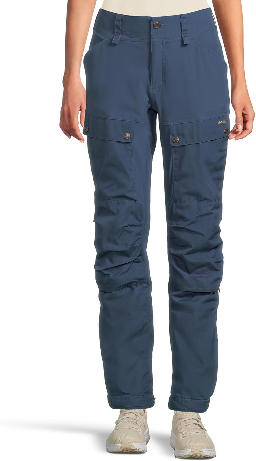 Fjällräven Keb Curved Women's Trekking Trousers - Water Resistant, Vented, Reinforced Fabric, Curved Fit - Hiking, Trekking Indigo Blue