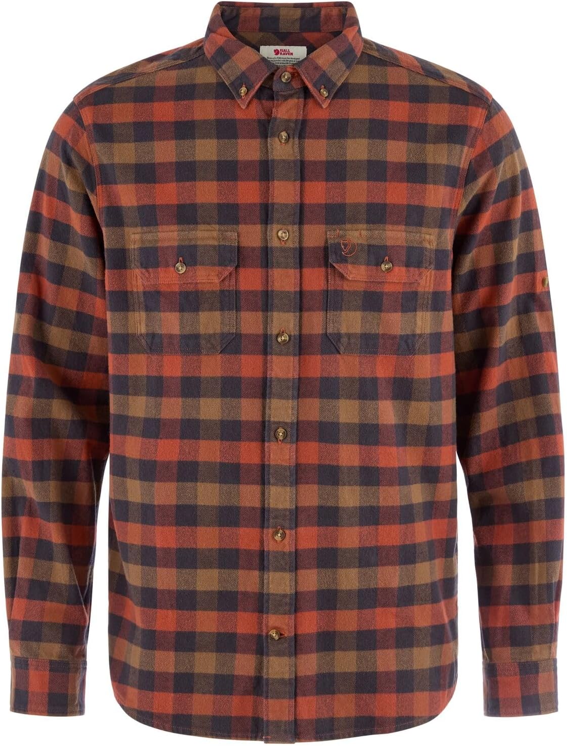 Fjallraven Skog Relaxed Men's Long Sleeve Shirt, Organic Cotton - Relaxed Fit Autumn Leaf/Wood Brown