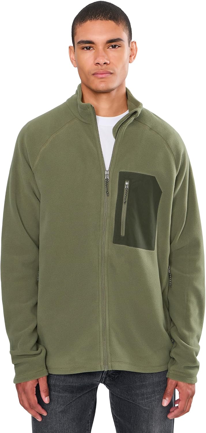 Fjallraven Kaipak Men's Fleece Full-Zip Midlayer Laurel Green/Deep Forest