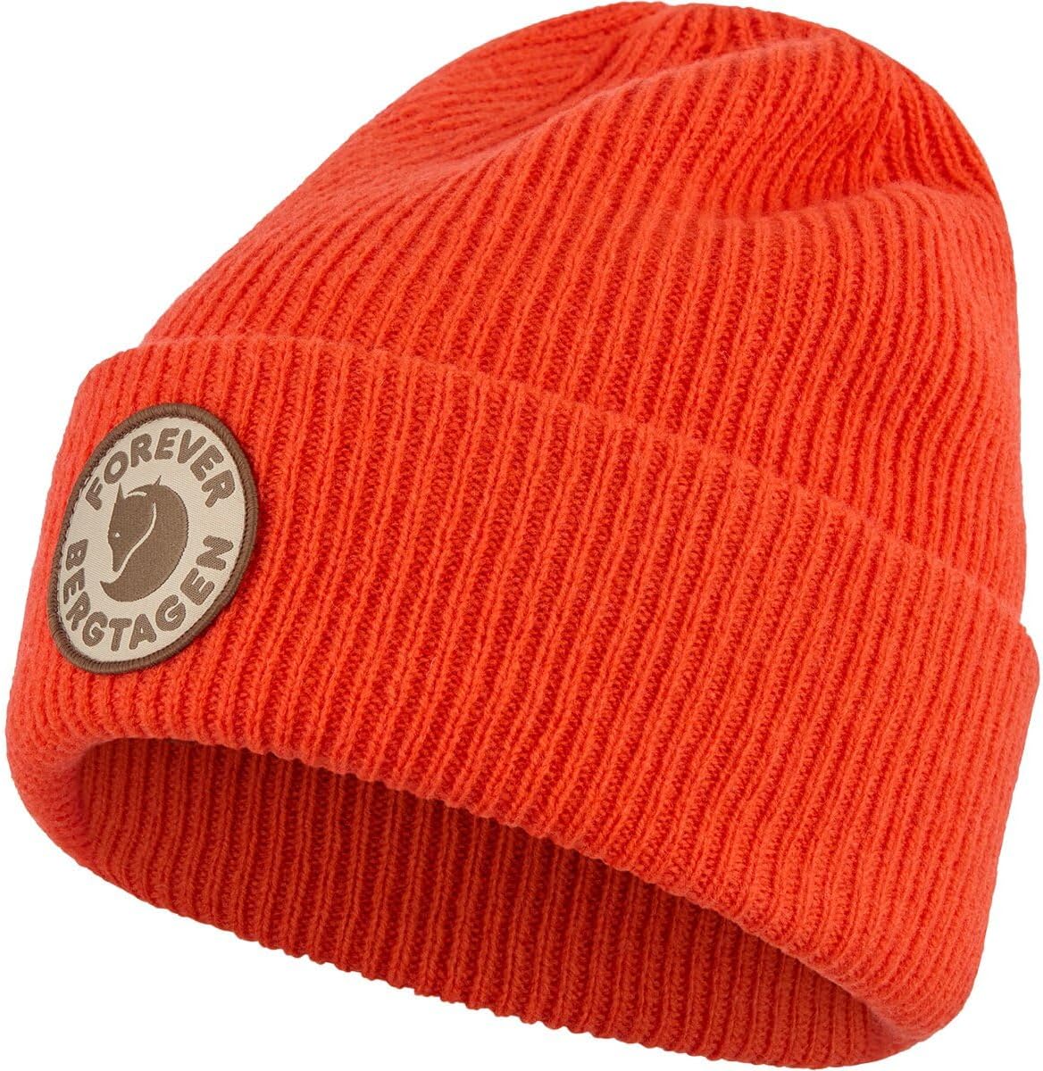Fjallraven Bergtagen Forever Wool Men's Cuffed Beanie - Mid-Height Flame Orange