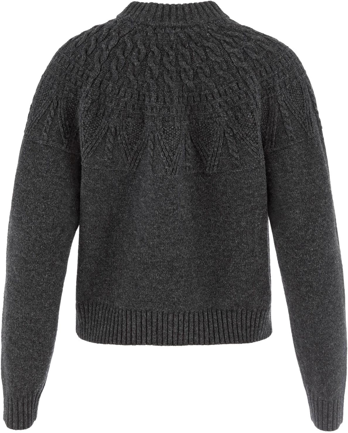 Fjallraven Ovik Solid Knit Women's Round Neck Sweater - Regular Fit Dark Grey