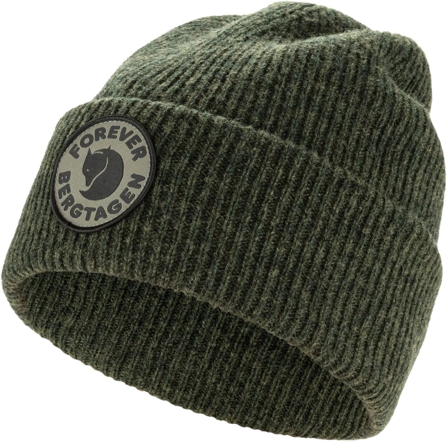 Fjallraven Bergtagen Forever Wool Men's Cuffed Beanie - Mid-Height Deep Forest