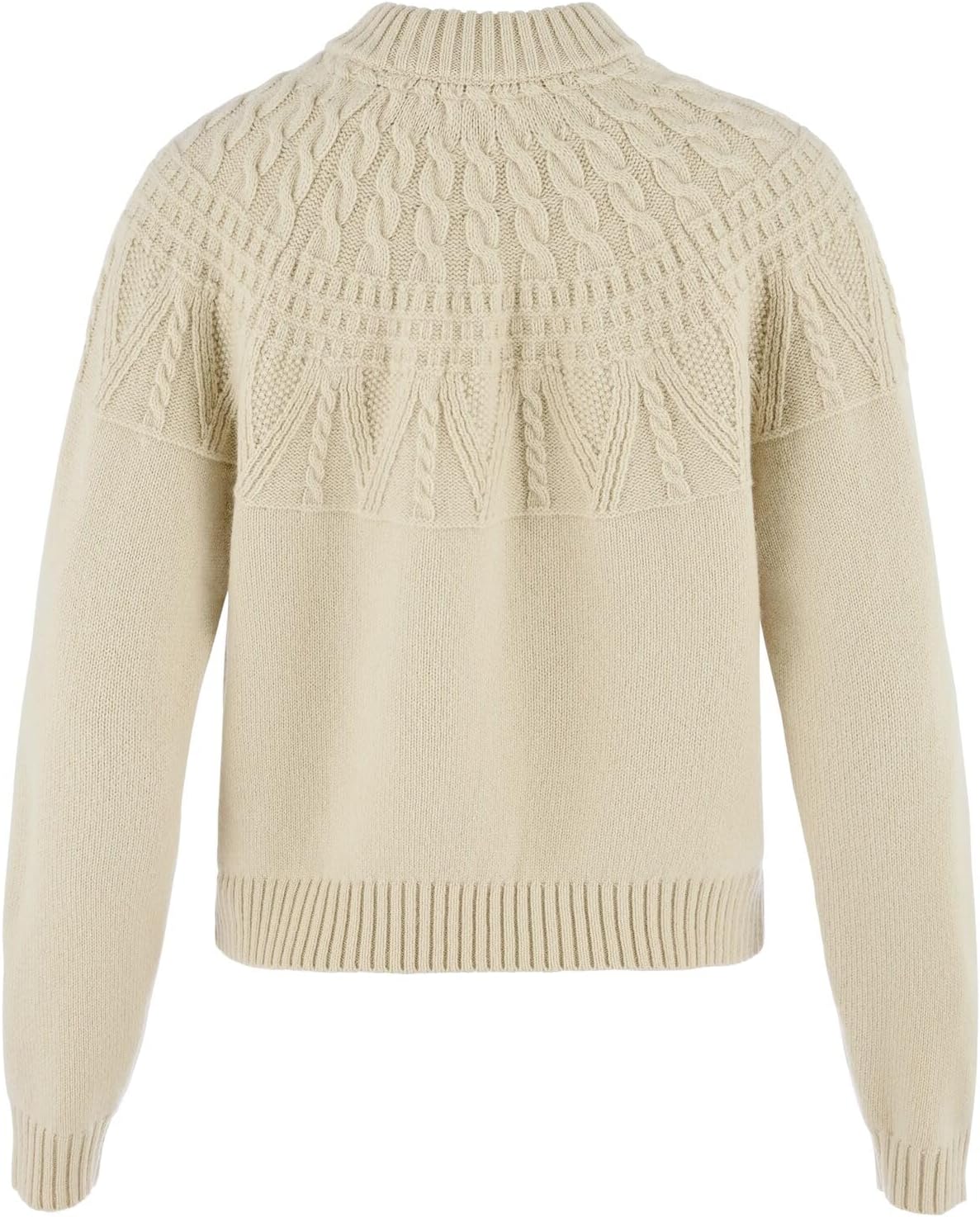 Fjallraven Ovik Solid Knit Women's Round Neck Sweater - Regular Fit Light Beige