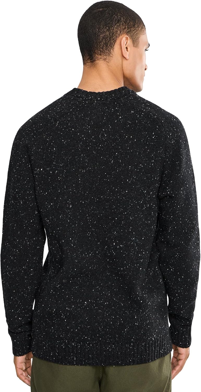 Fjallraven Ovik Neps Knit Men's Round Neck Sweater - Regular Fit Black