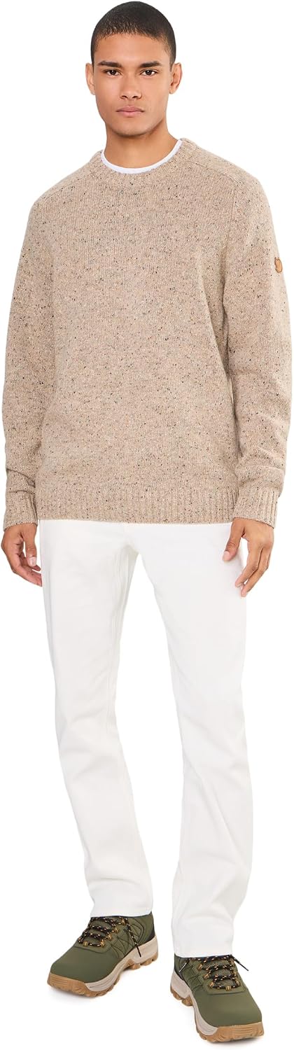 Fjallraven Ovik Neps Knit Men's Round Neck Sweater - Regular Fit Light Beige