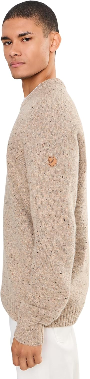 Fjallraven Ovik Neps Knit Men's Round Neck Sweater - Regular Fit Light Beige