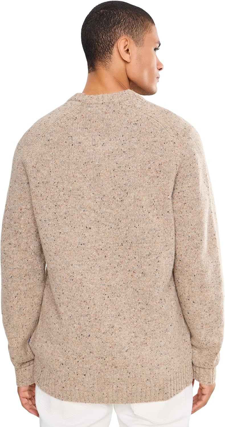Fjallraven Ovik Neps Knit Men's Round Neck Sweater - Regular Fit Light Beige