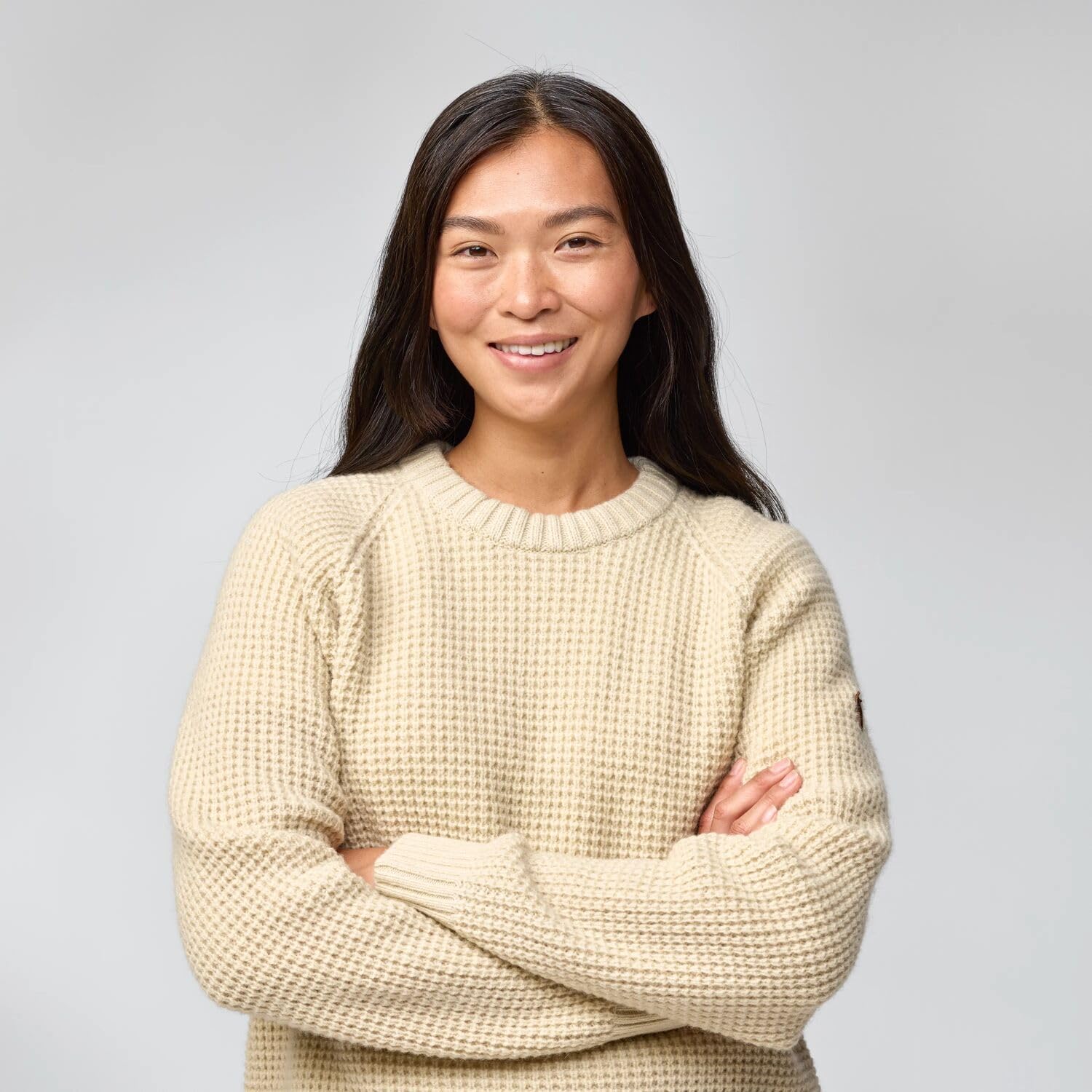 Fjällräven Övikaffle Knit Women's Sweater Light Beige