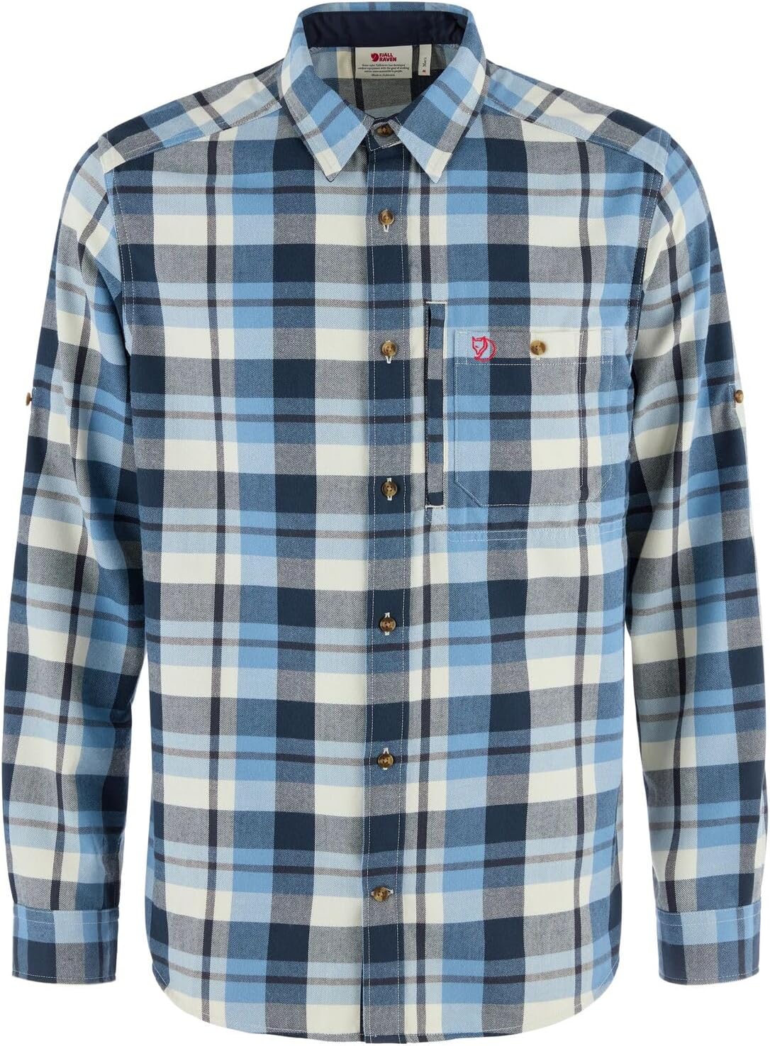Fjallraven Fjallglim Relaxed Shirt Men's Long Sleeve Flannel Dawn Blue/Chalk White