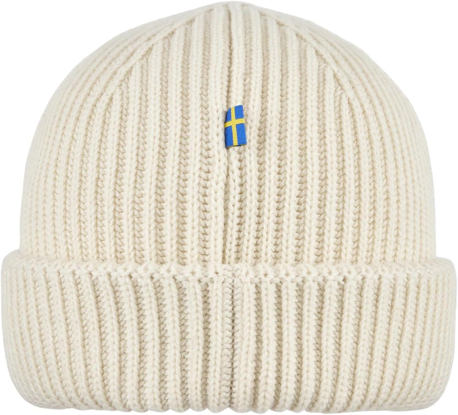 Fjallraven 1960 Lite Logo Men's Cuffed Beanie - Mid-Height Chalk White
