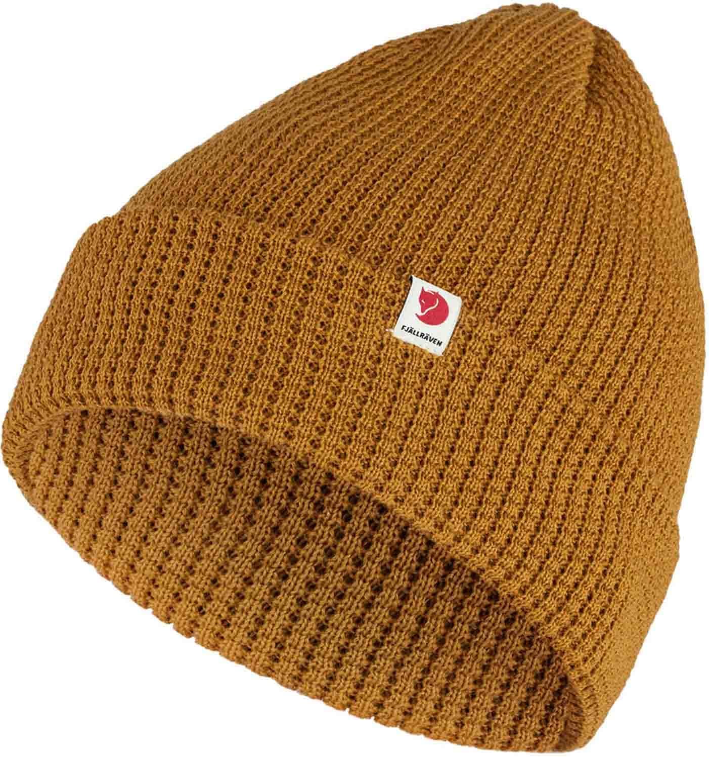 Fjällräven Tab Hat Beanie – Soft Knit Winter Skull Cap, Warm Stretch Fit, Outdoor & Everyday Wear Acorn