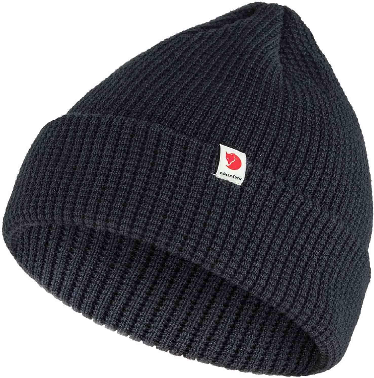 Fjällräven Tab Hat Beanie – Soft Knit Winter Skull Cap, Warm Stretch Fit, Outdoor & Everyday Wear Dark Navy