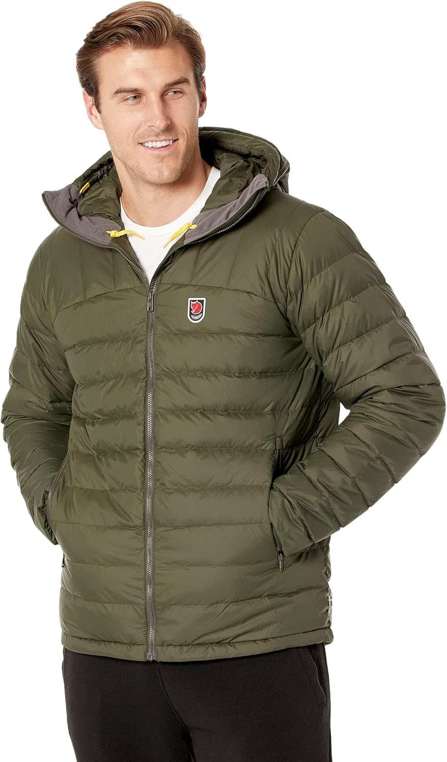 Fjällräven Expedition Pack Down Hoodie Men's Jacket - Lightweight Warm Packable Insulated Winter Layer for Hiking Trekking Deep Forest
