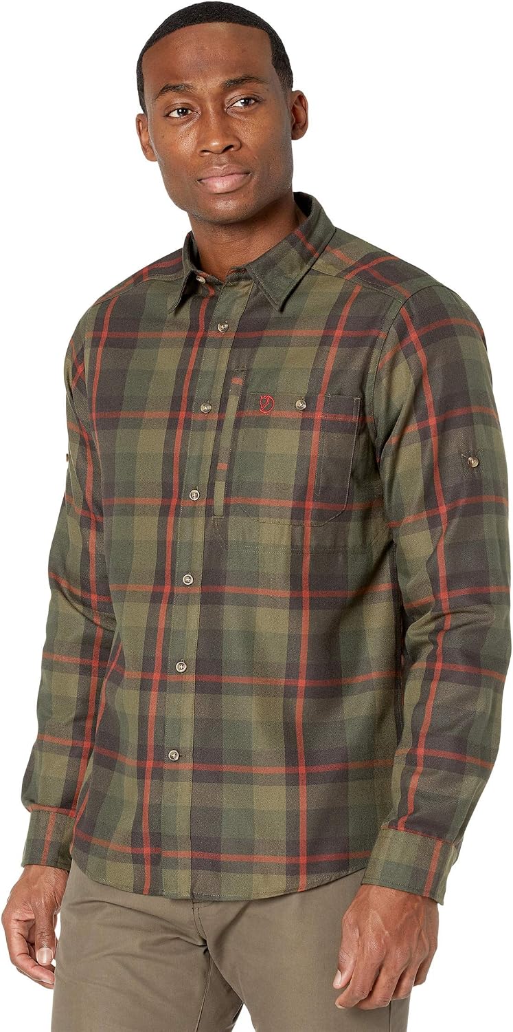 Fjallraven Fjallglim Relaxed Shirt Men's Long Sleeve Flannel Laurel Green