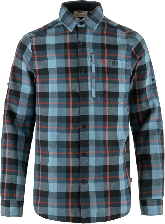Fjallraven Fjallglim Relaxed Shirt Men's Long Sleeve Flannel Indigo Blue/Dawn Blue