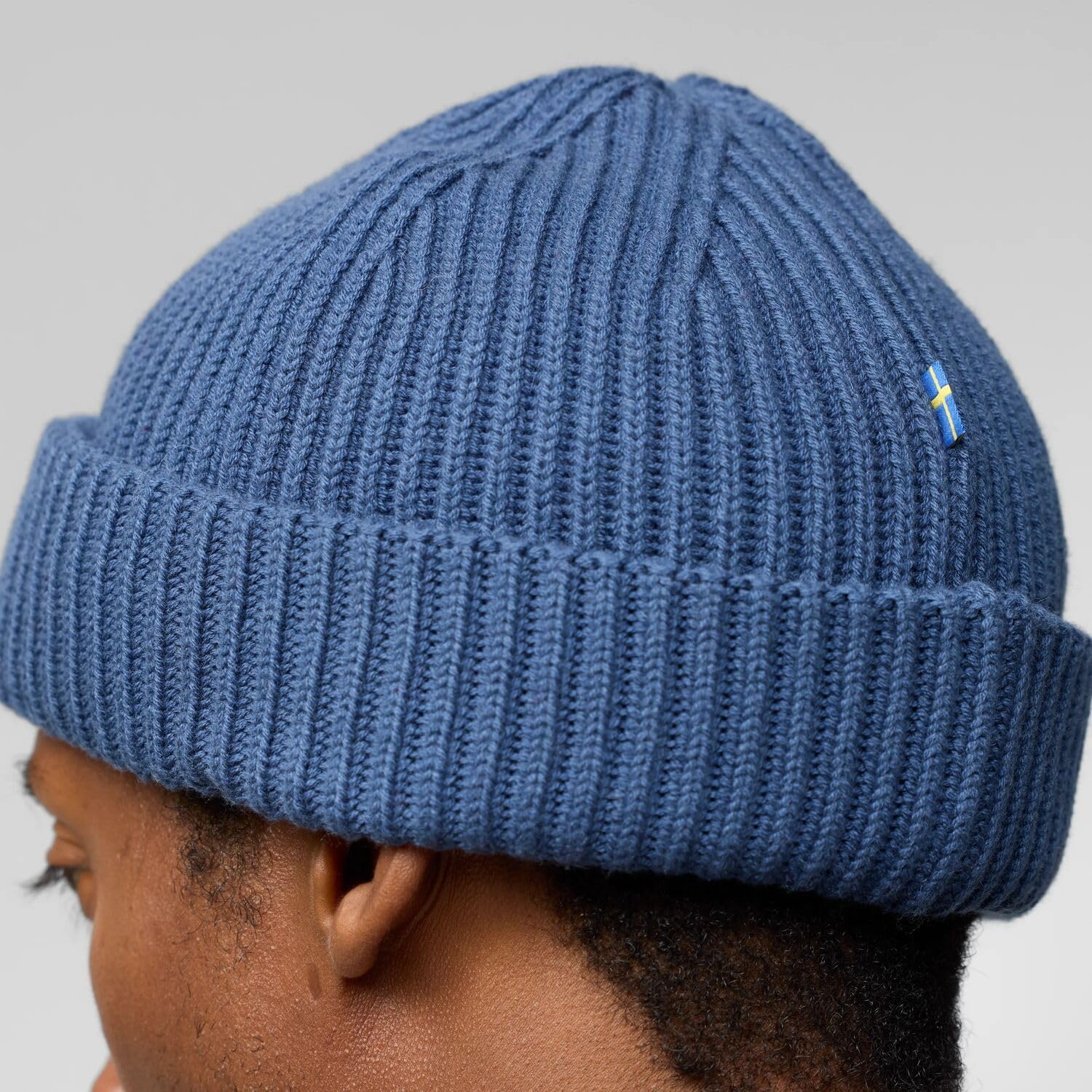 Fjallraven 1960 Lite Logo Men's Cuffed Beanie - Mid-Height Black