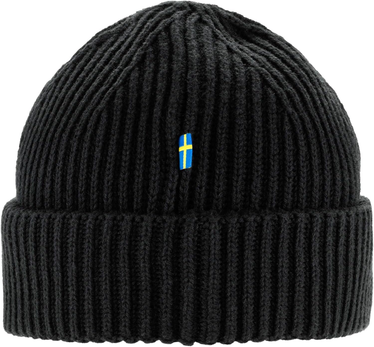 Fjallraven 1960 Lite Logo Men's Cuffed Beanie - Mid-Height Black