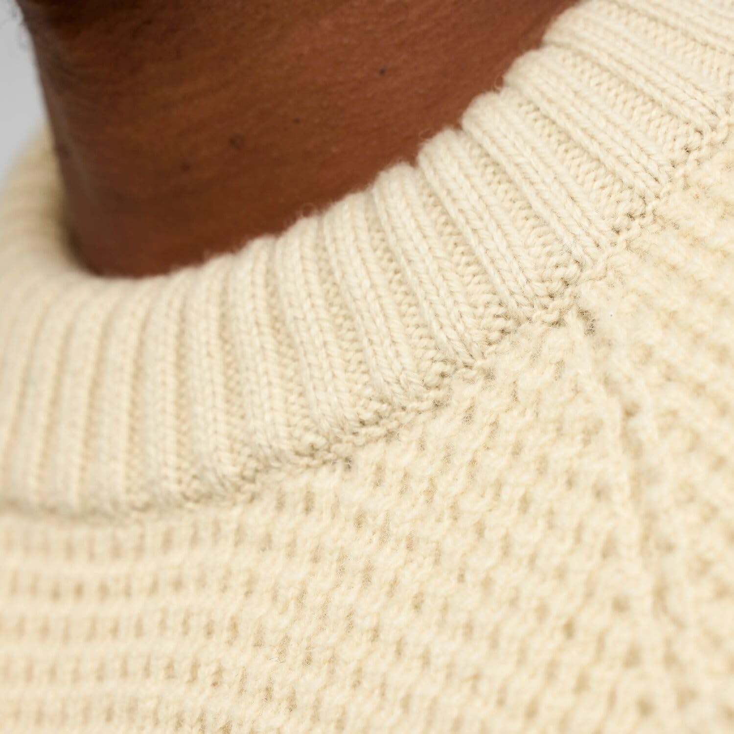 Fjallraven Ovik Waffle Knit Men's Round Neck Sweater - Regular Fit Navy