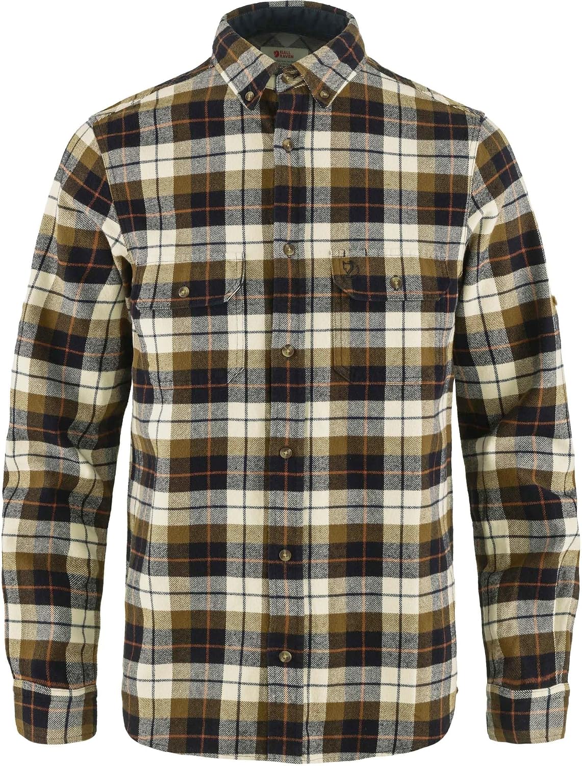 Fjällräven Singi Heavy Flannel Shirt Men's Shirt - Warm Durable Button Up for Outdoor Everyday Wear Chalk White/Dark Navy