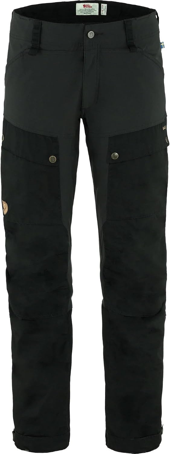 Fjällräven Keb Men's Trekking Trousers - Durable, Water Resistant, Vented, Reinforced Stretch Fabric - Hiking, Trekking Black