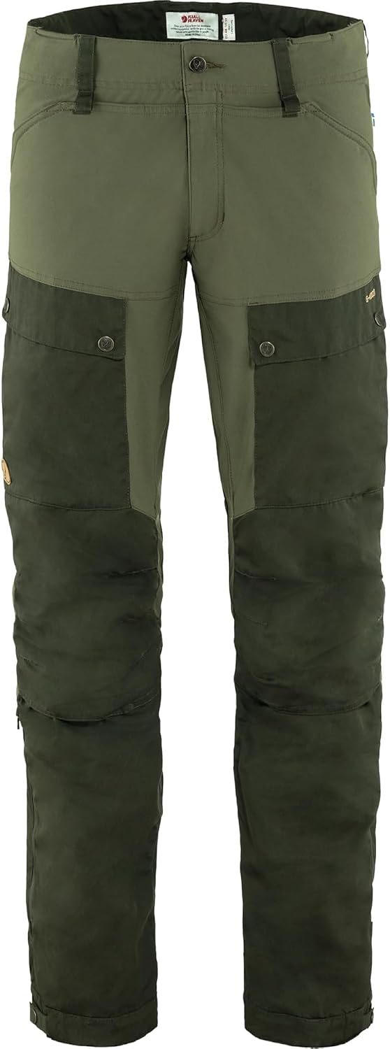 Fjällräven Keb Men's Trekking Trousers - Durable, Water Resistant, Vented, Reinforced Stretch Fabric - Hiking, Trekking Deep Forest/Laurel Green