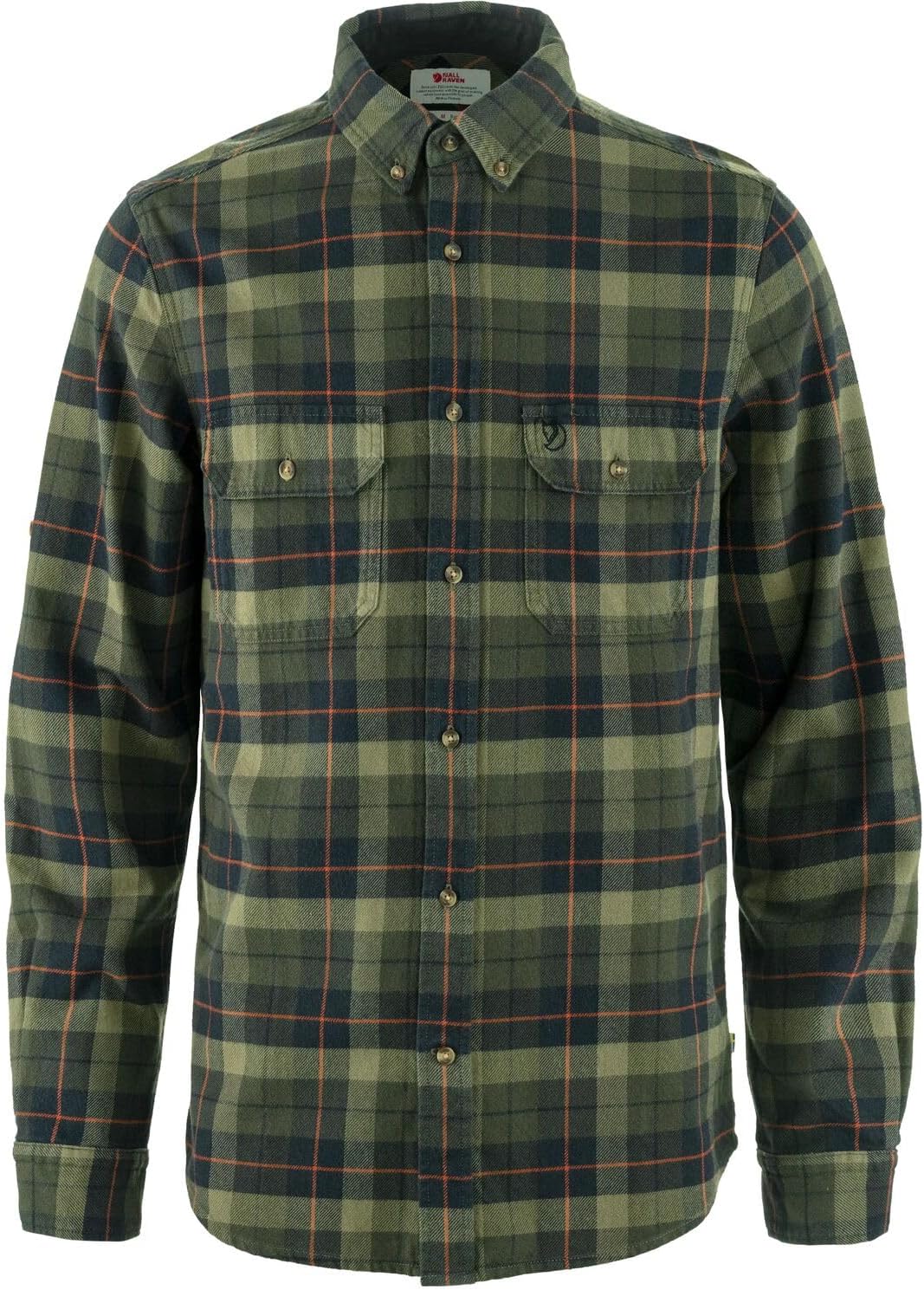 Fjällräven Singi Heavy Flannel Shirt Men's Shirt - Warm Durable Button Up for Outdoor Everyday Wear Black/Deep Forest