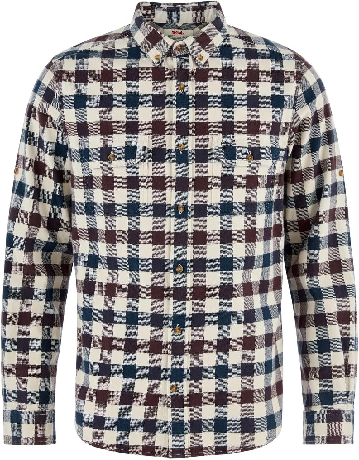 Fjällräven Skog Shirt Men's Shirt - Durable Comfortable Flannel Button Up for Outdoor Everyday Wear Chalk White/Black Oak