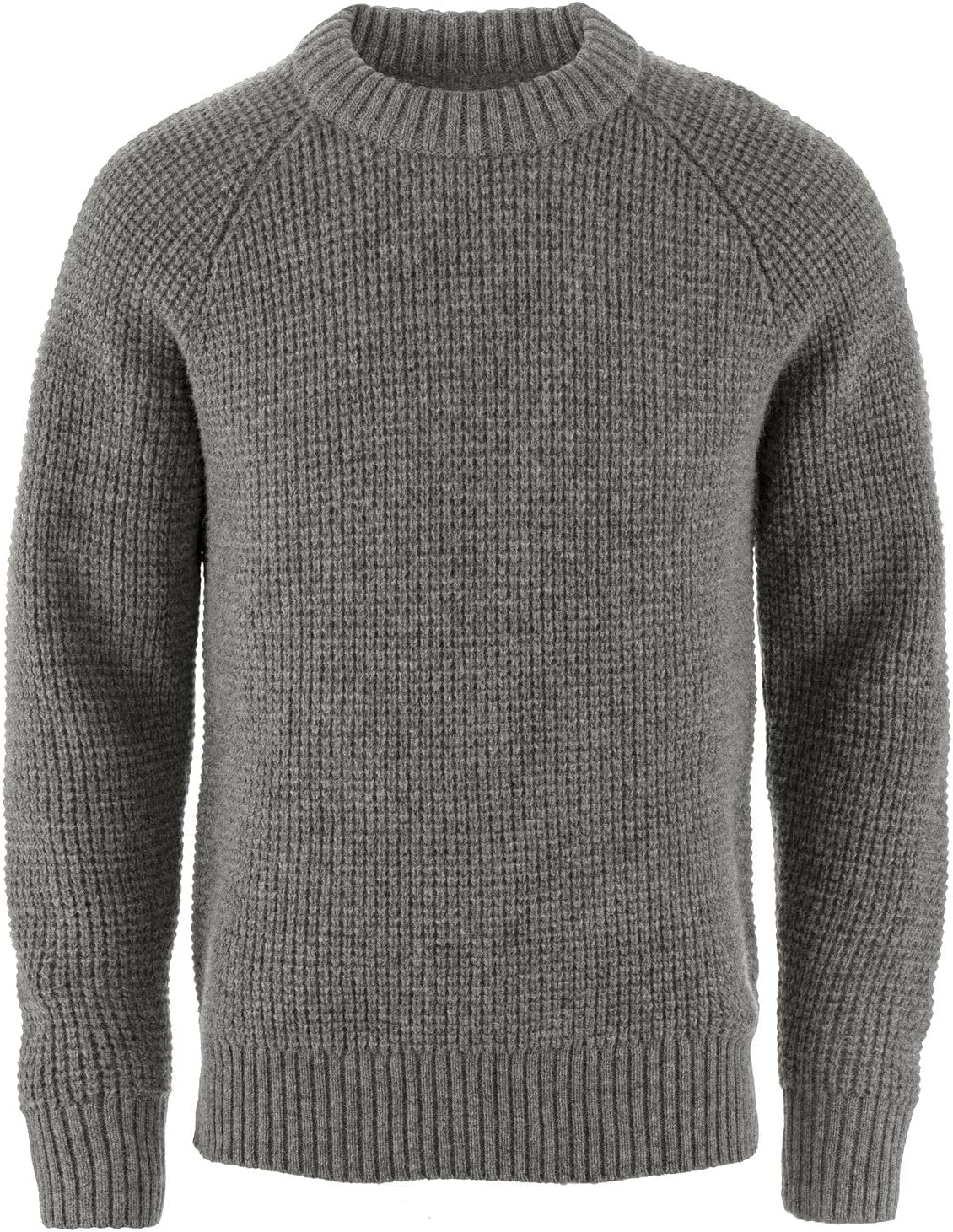 Fjallraven Ovik Waffle Knit Men's Round Neck Sweater - Regular Fit Grey/Melange