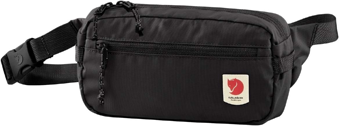 Fjällräven High Coast Hip Pack – Lightweight Waist Pack, Crossbody Sling Bag for Travel, Hiking & Everyday Use, Black