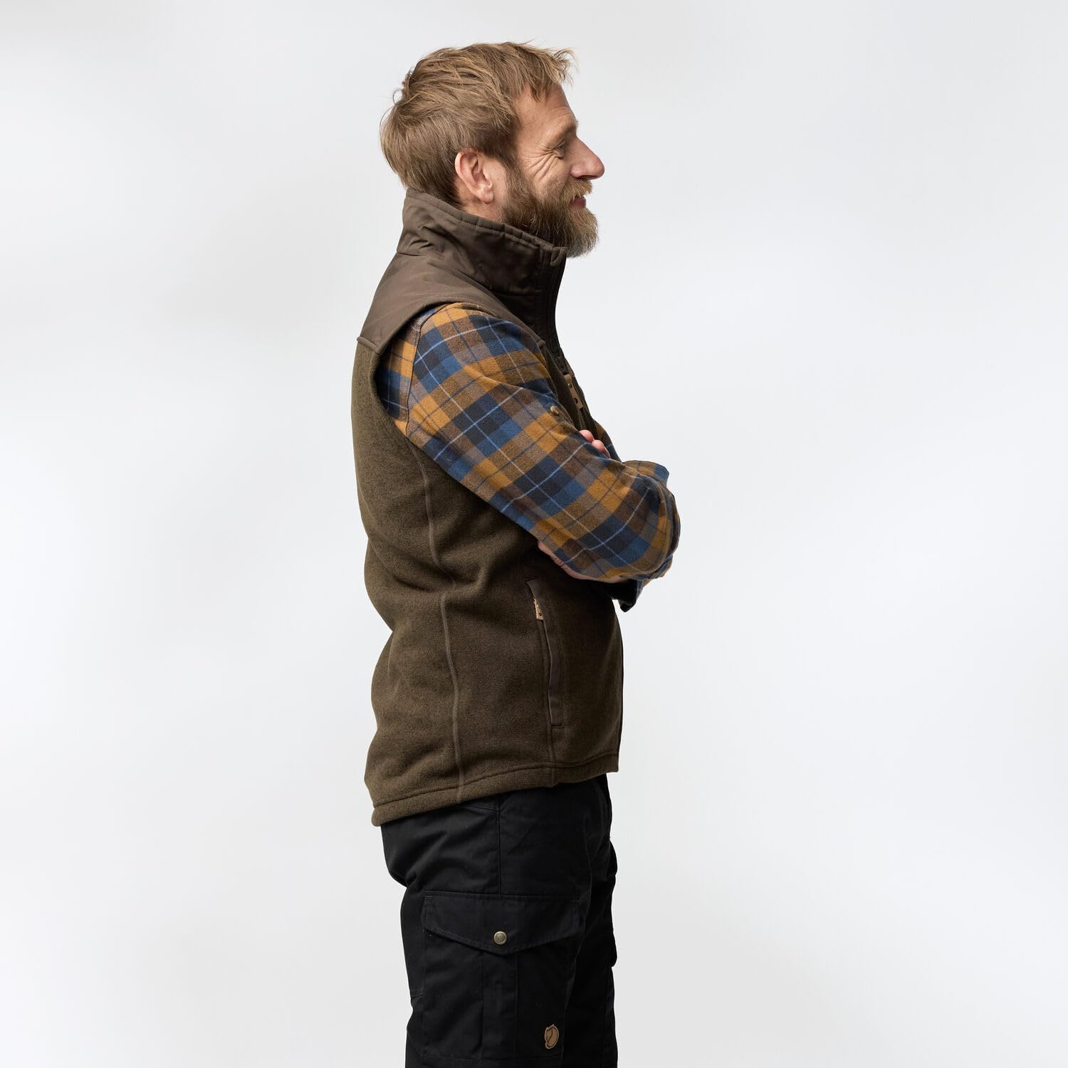 Fjallraven Buck Men's Fleece Full-Zip Midlayer Vest Grey/Melange
