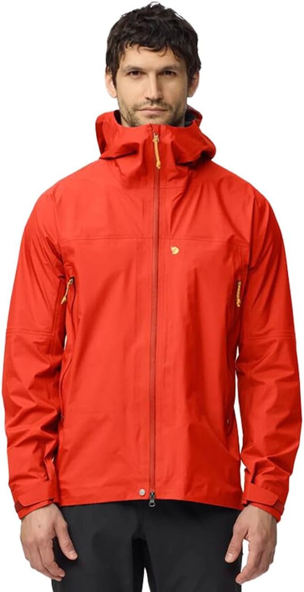 Fjällräven Bergtagen GTX Lite Men's Jacket - Waterproof GORE-TEX, Windproof, Breathable, Technical Fit - Hiking, Trekking Flame Orange