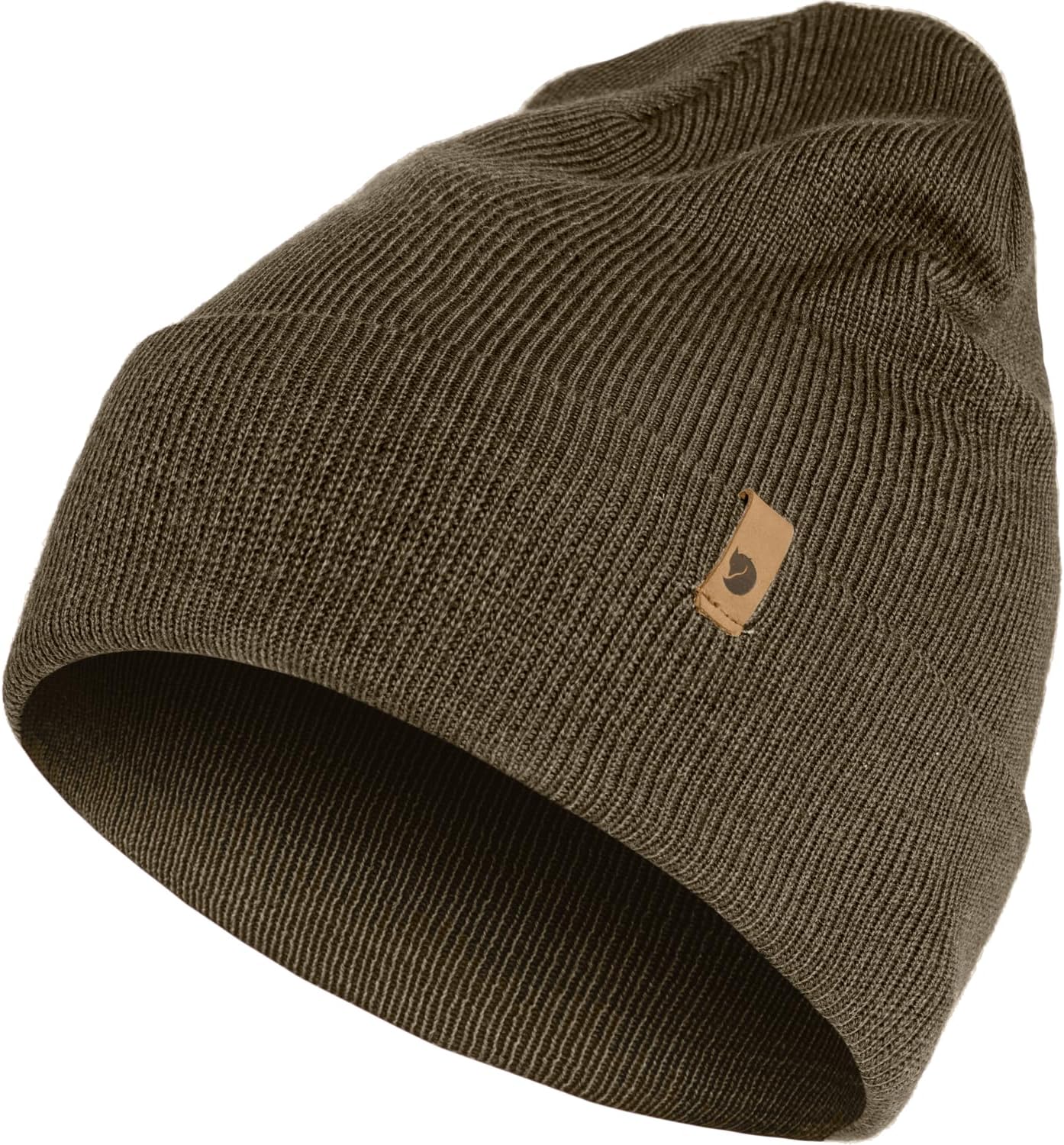Fjallraven Classic Knit Men's Cuffed Beanie - Mid-Height Dark Olive