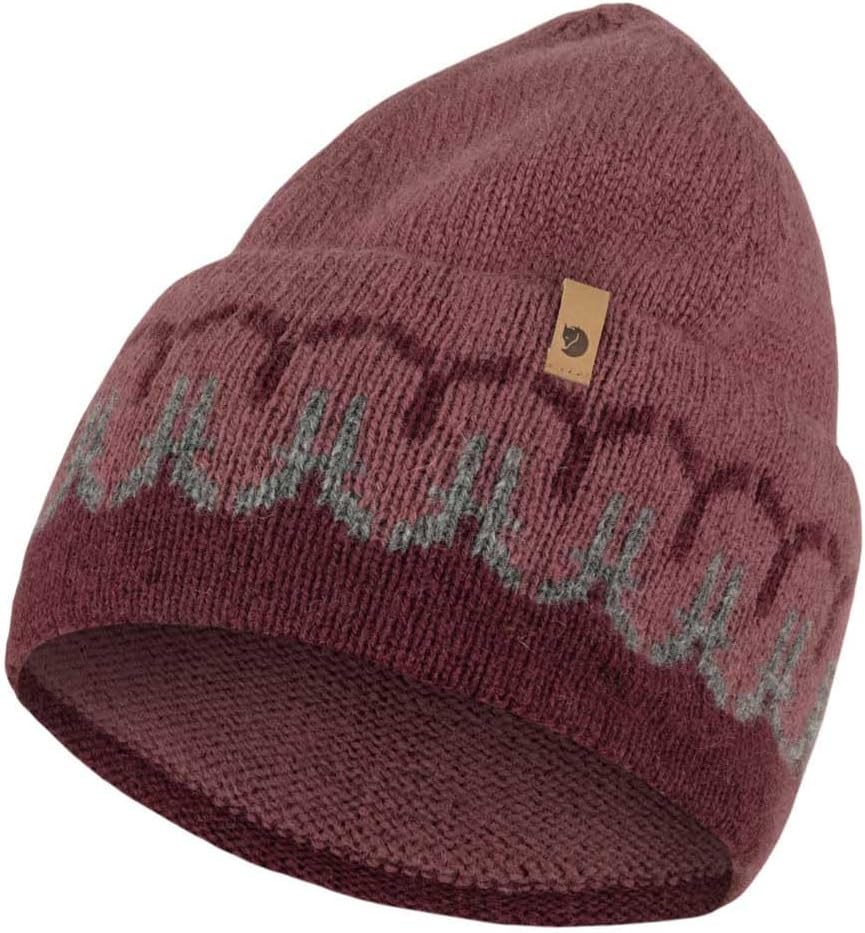 Fjallraven F87167356-410OneSize Övik Path Knit Beanie Dark Garnet-Mesa Purple OneSize