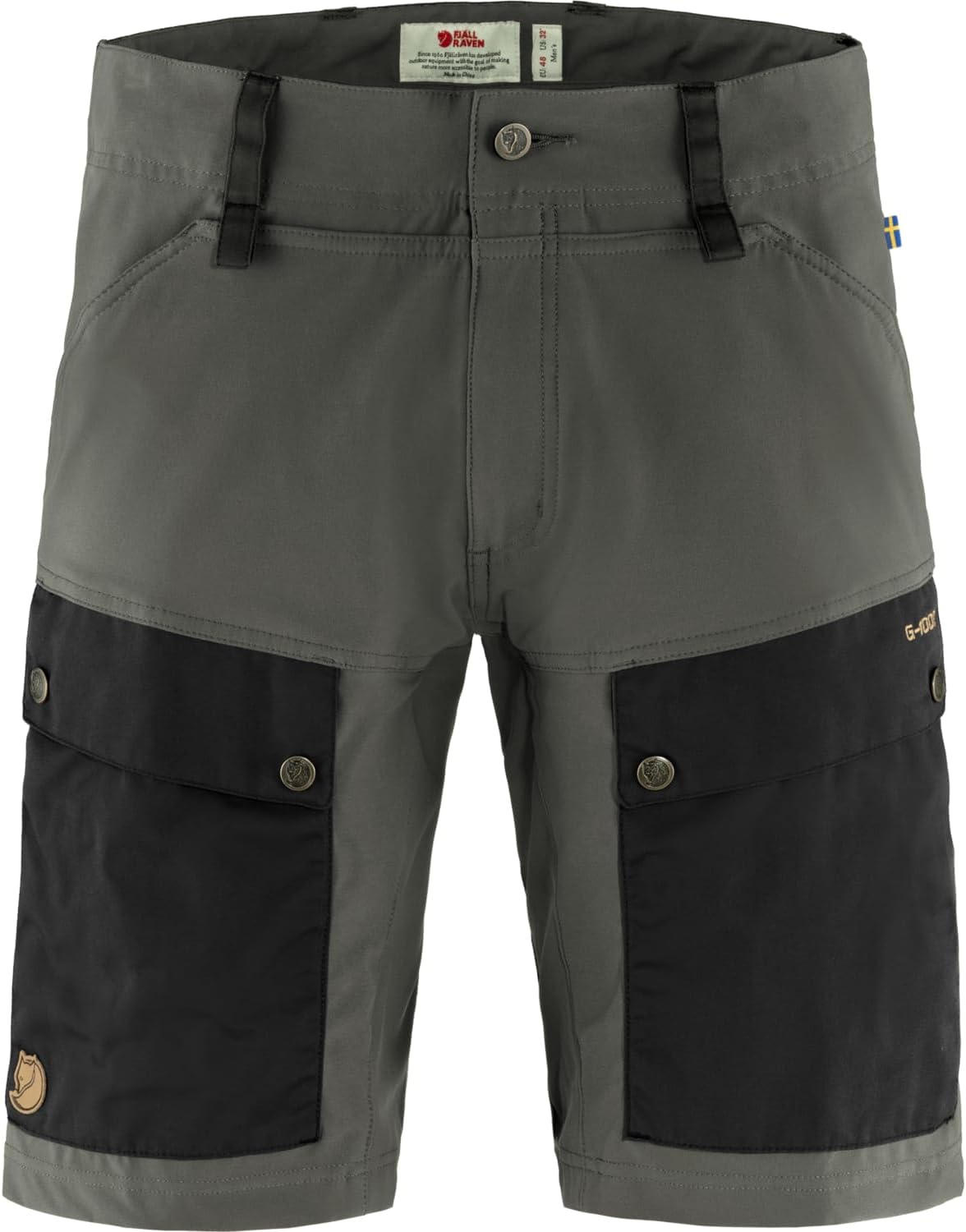 Fjällräven Keb Men's Trekking Shorts - Durable, Stretch Fabric, Reinforced Panels - Hiking, Trekking Black/Stone Grey