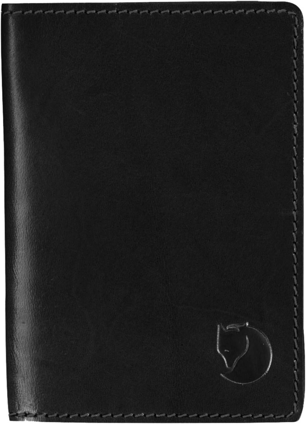 Fjällräven Leather Passport Cover - Premium Leather, Slim Profile, Secure Storage - Travel, Black, One Size