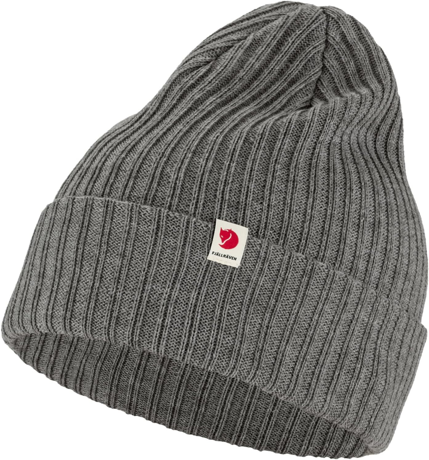 Fjällräven Rib Hat Beanie - Warm Soft Stretch Knit Winter Cap for Outdoor Everyday Wear Grey