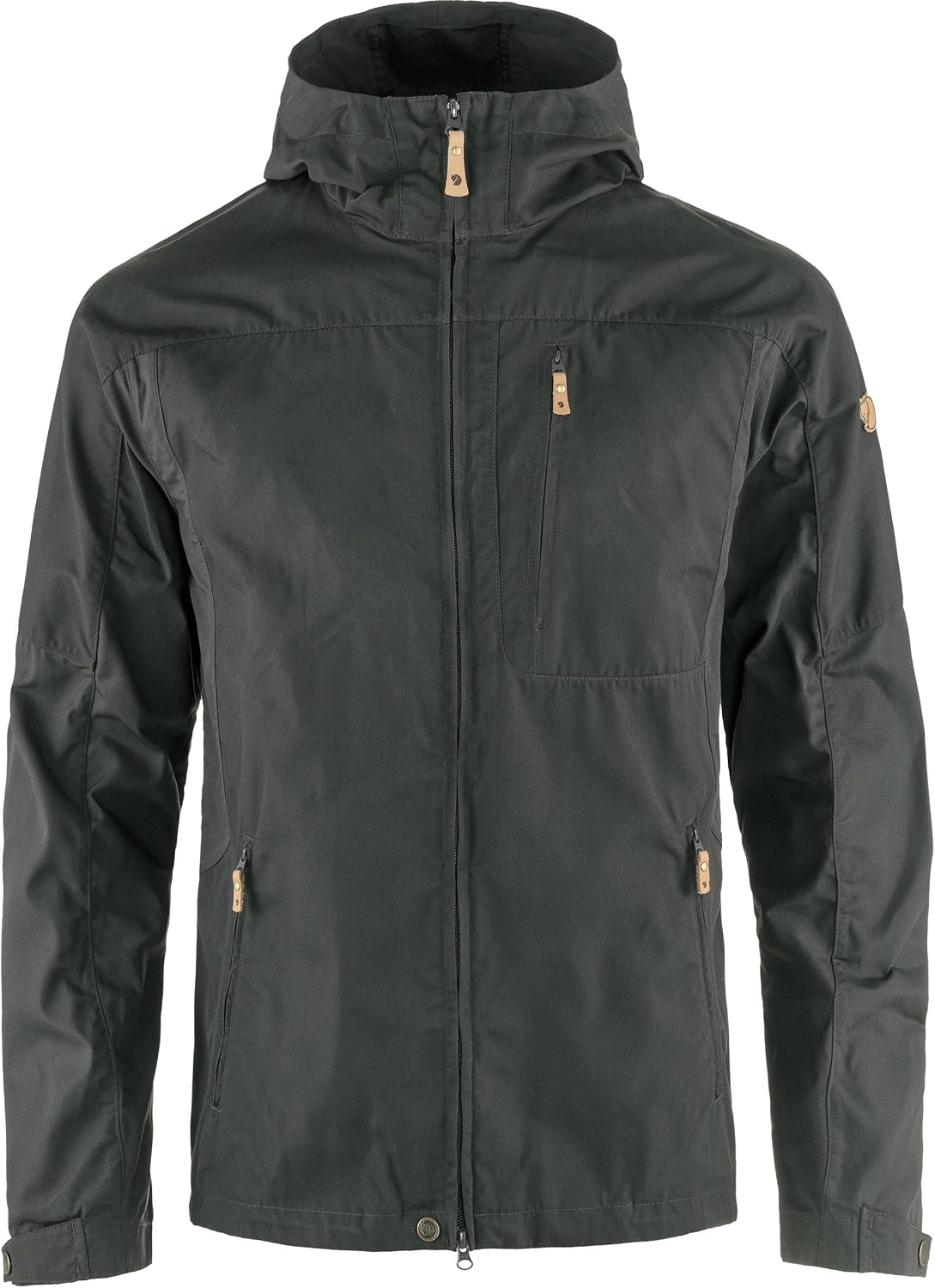 Fjällräven Sten Men's Shell Jacket - Water and Wind Resistant, Breathable, Durable Fabric - Hiking, Trekking, Camping Dark Grey