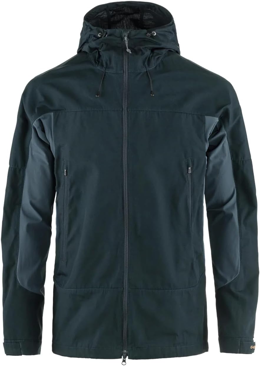 Fjällräven Abisko Lite Men's Trekking Jacket - Lightweight, Stretch, Comfortable, Wind-Resistant Fabric - Hiking, Trekking Dark Navy/Mountain Blue