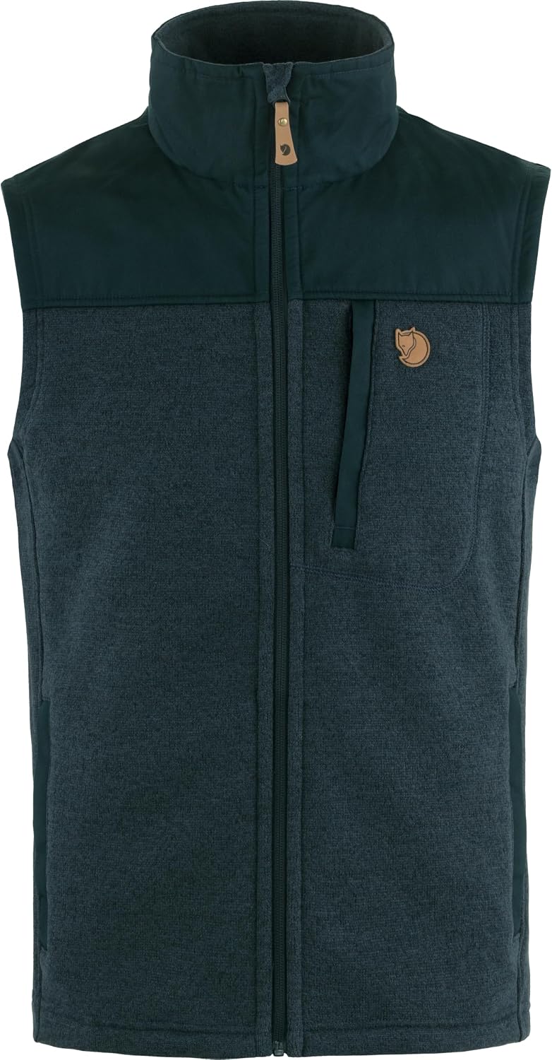 Fjallraven Buck Men's Fleece Full-Zip Midlayer Vest Dark Navy