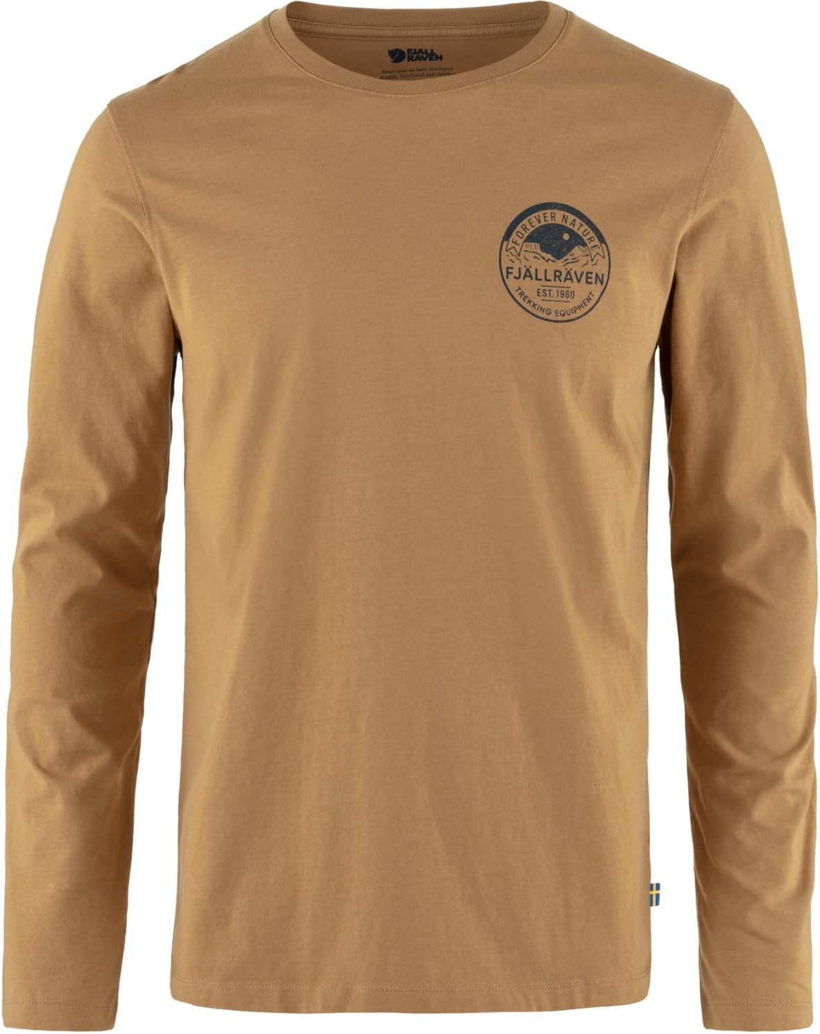 Fjallraven Forever Nature Badge Men's Long Sleeve Shirt, Organic Cotton - Regular Fit Buckwheat Brown