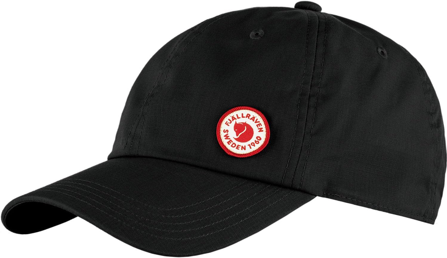 Fjällräven Logo Cap - Durable Cotton Fabric, Adjustable Fit, Classic Style - Hiking, Travel Black