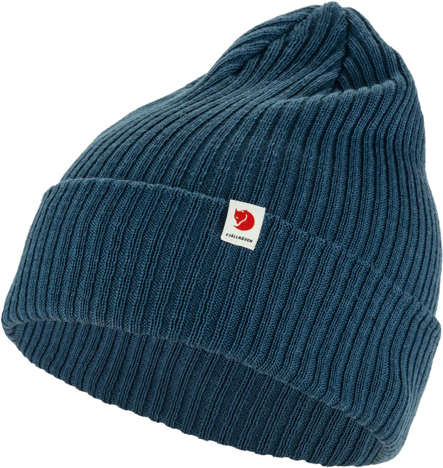 Fjällräven Rib Hat Beanie - Warm Soft Stretch Knit Winter Cap for Outdoor Everyday Wear Indigo Blue