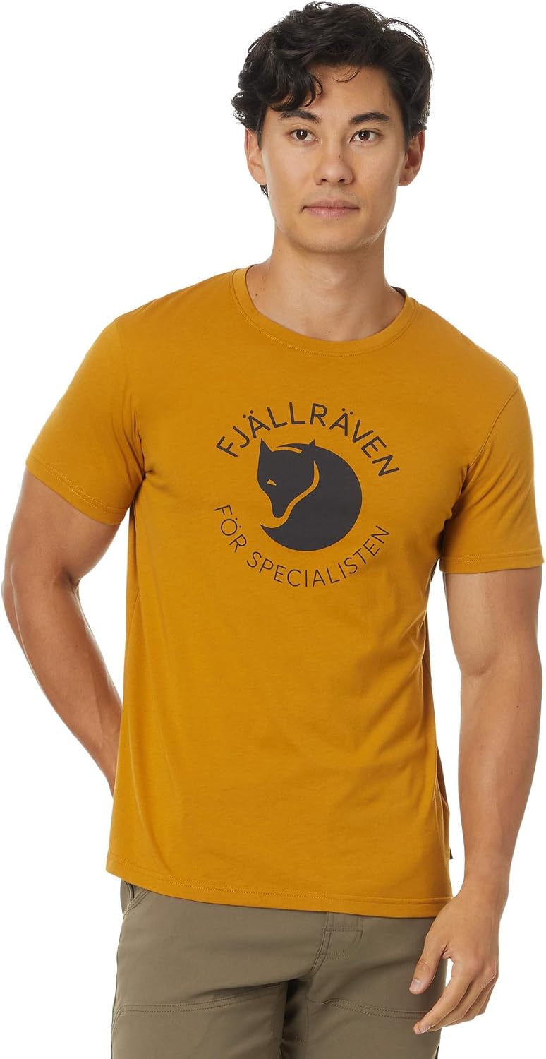 Fjällräven Fox Men's T-Shirt - Breathable, Comfortable, Organic Cotton Fabric, Classic Logo - Hiking, Travel Acorn