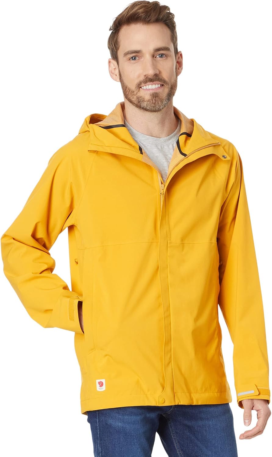 Fjällräven HC Hydratic Trail Men's Shell Jacket - Waterproof, Windproof, Insulated, Breathable Fabric - Hiking, Trekking Mustard Yellow