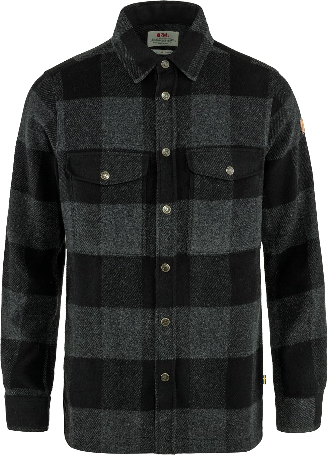 Fjallraven Canada Men's Long Sleeve Shirt, Wool Blend - Regular Fit Black