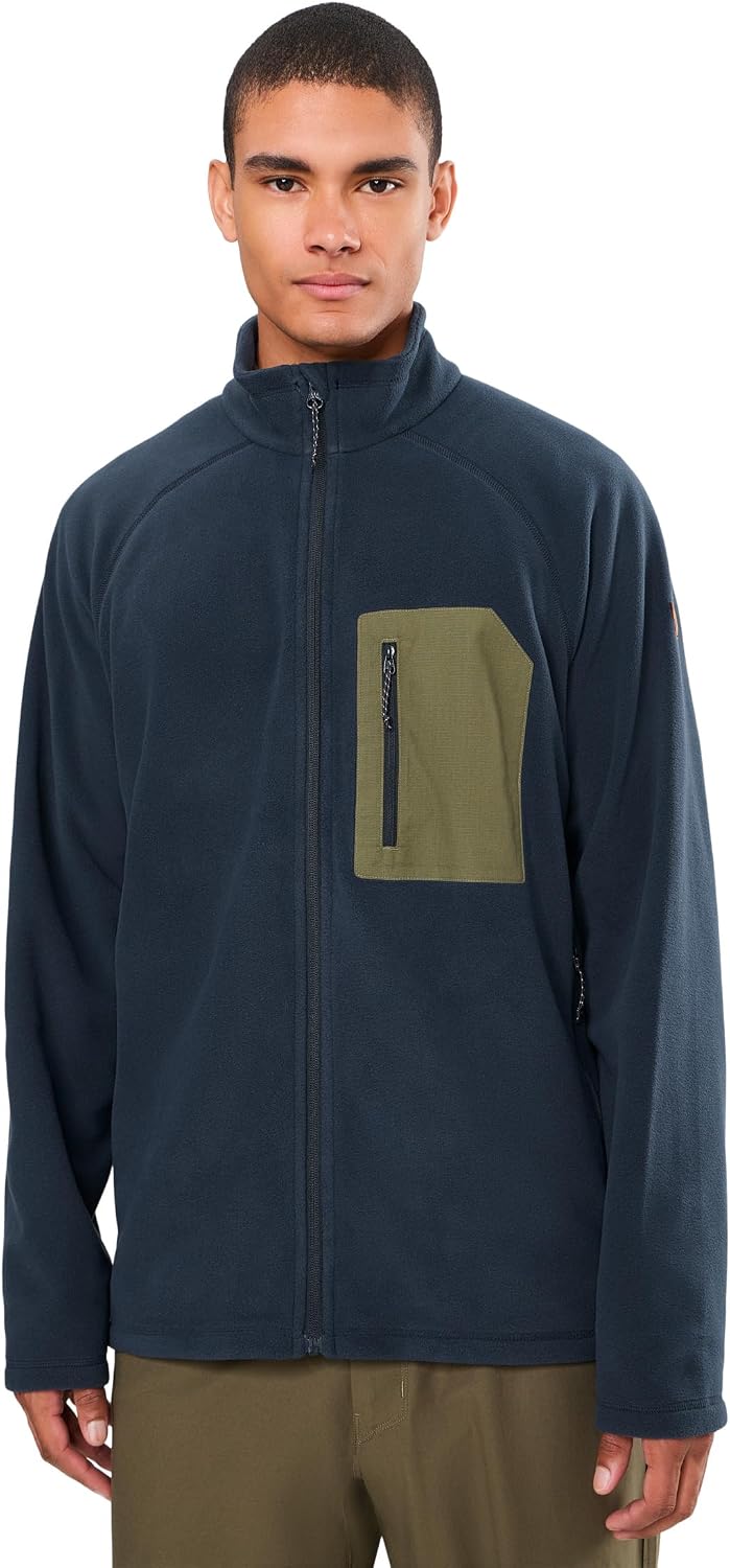 Fjallraven Kaipak Men's Fleece Full-Zip Midlayer Dark Navy/Laurel Green