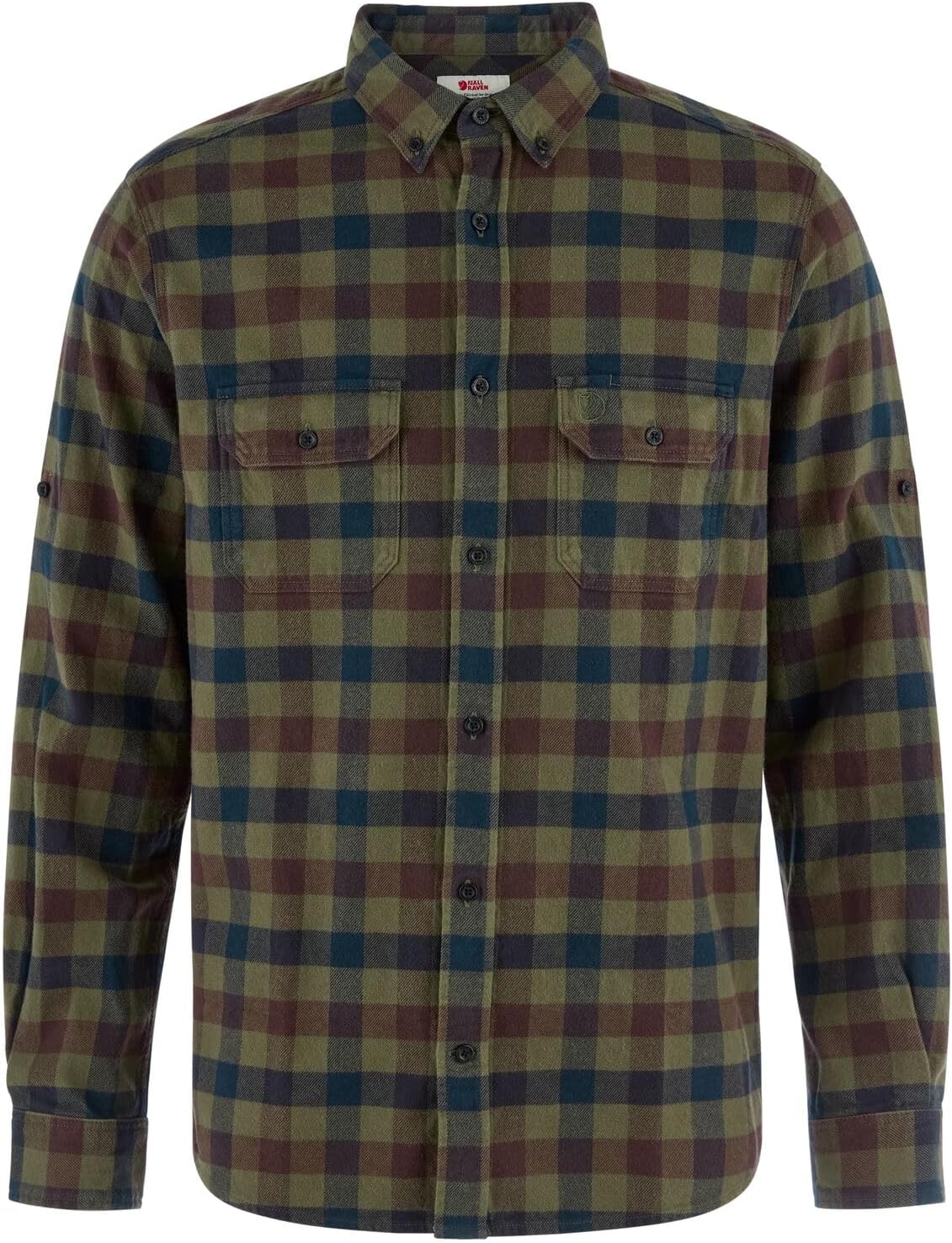 Fjallraven Skog Relaxed Men's Long Sleeve Shirt, Organic Cotton - Relaxed Fit Laurel Green/Dark Navy