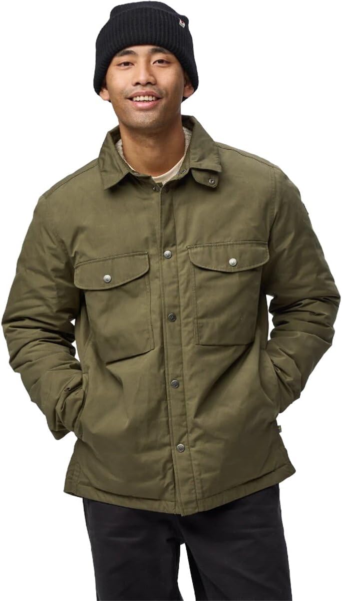Fjallraven Ovik Down Shirt Men's Insulated Puffer Jacket Laurel Green
