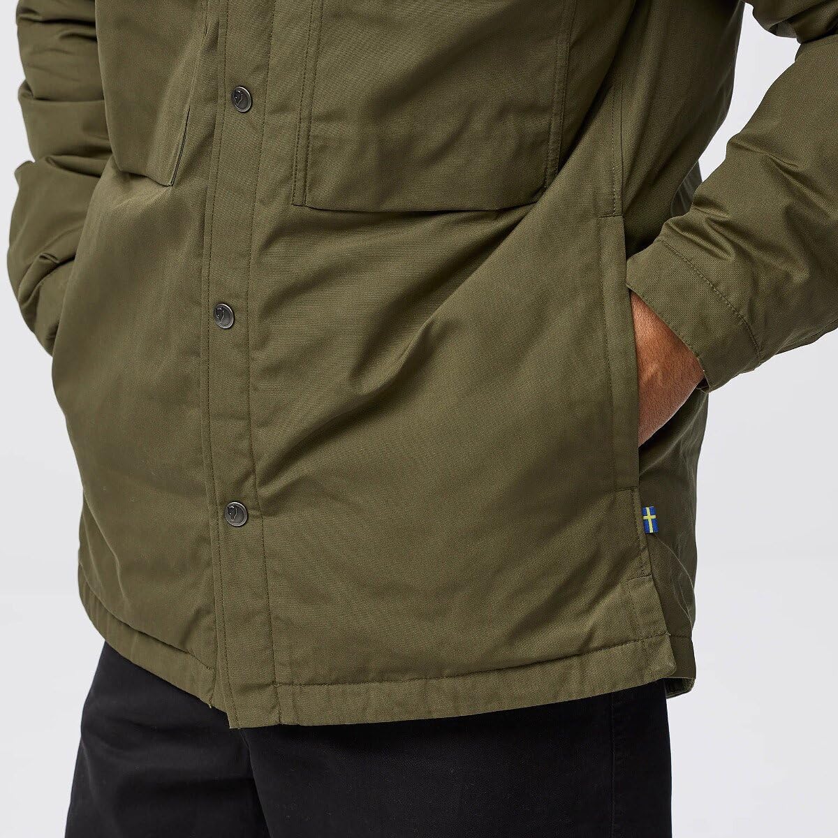 Fjallraven Ovik Down Shirt Men's Insulated Puffer Jacket Laurel Green